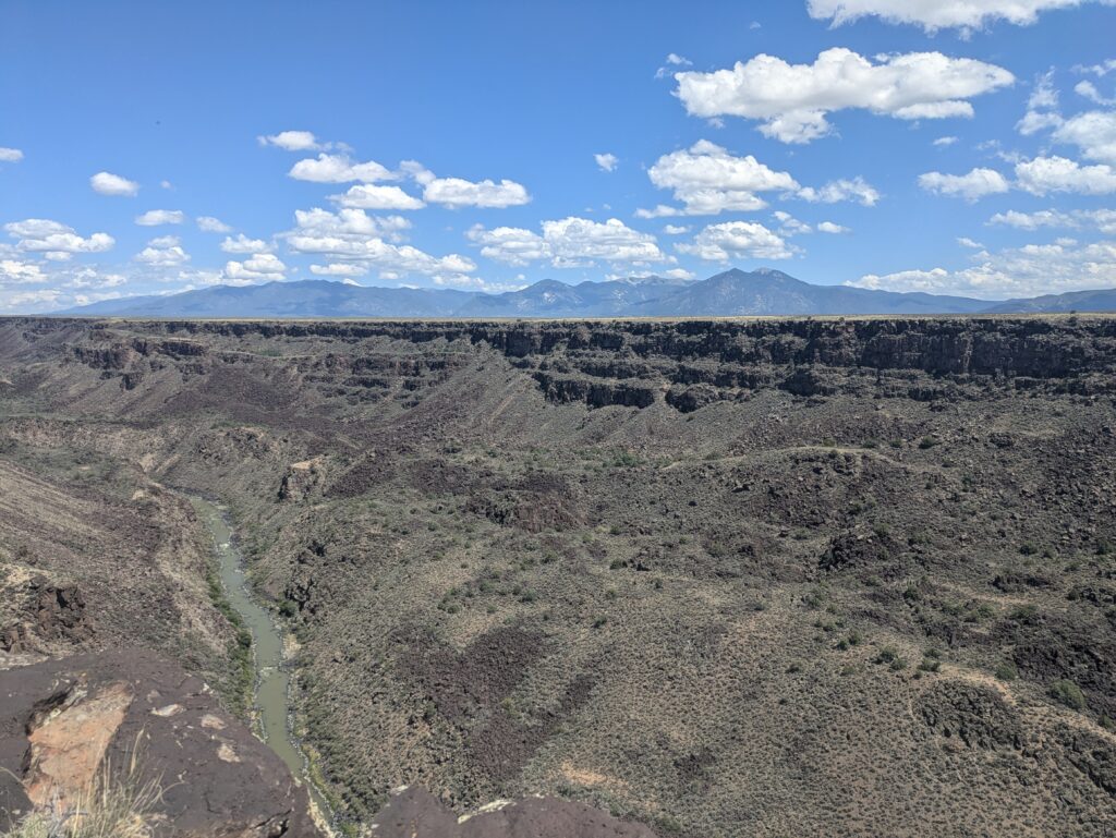 Taos Gorge with the Sangre de Cristos in the back ground.